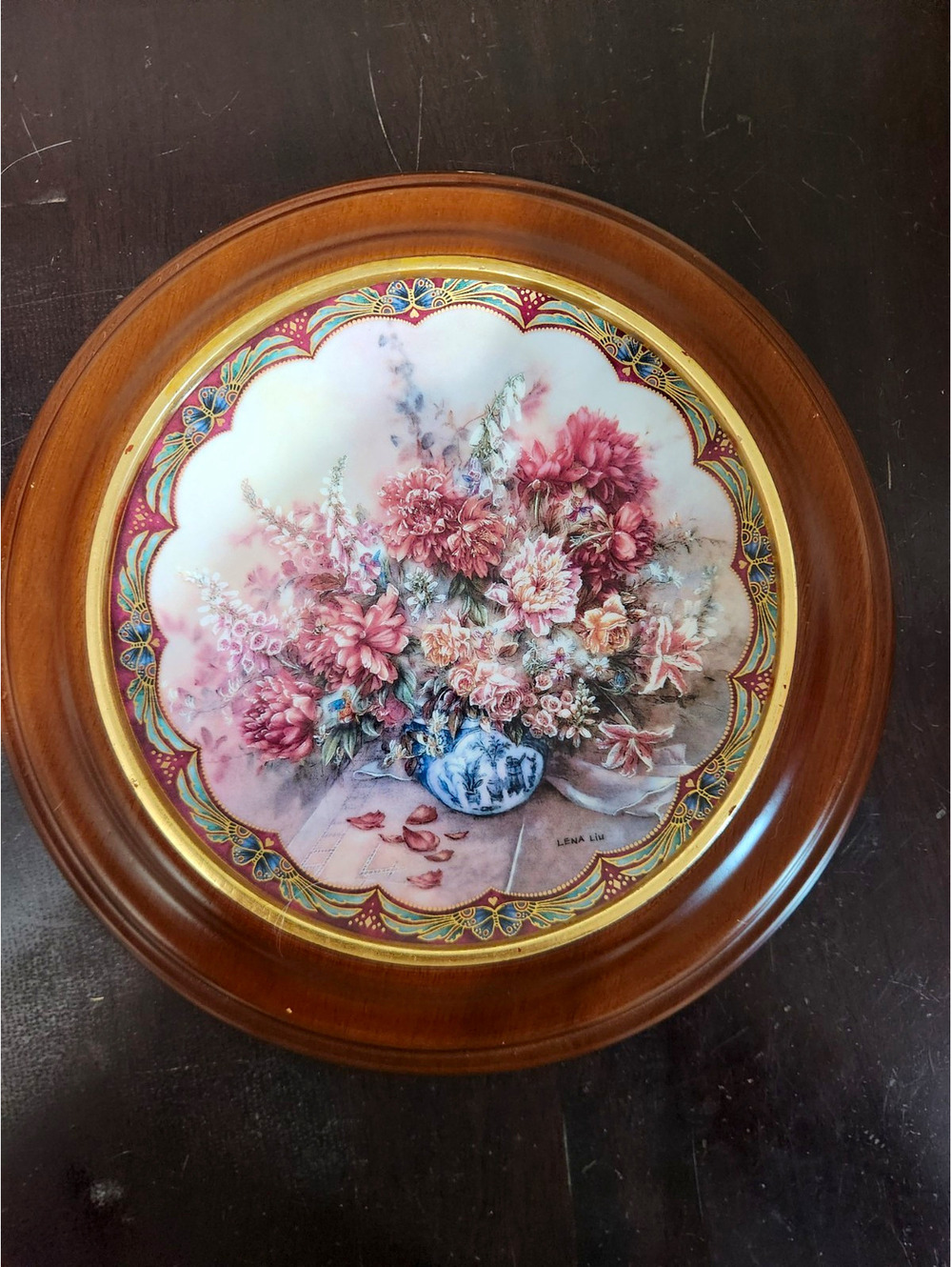 Lena Liu “Petal Playmates” 1993 Collector Plate W.S. George w/ Frame